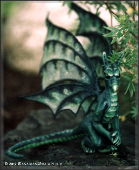 Green Fairy Garden Dragon Sculpture