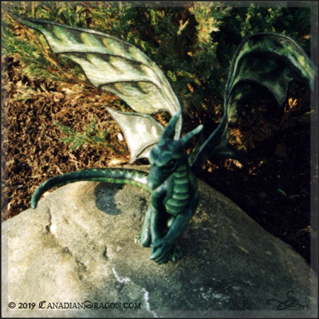 Green Fairy Garden Dragon Sculpture