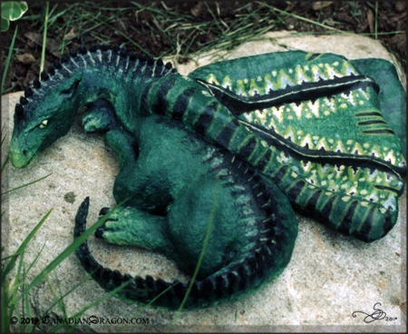Green Forest Dragon Sculpture