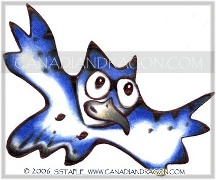 Cartoon Blue Jay Bird Doodle